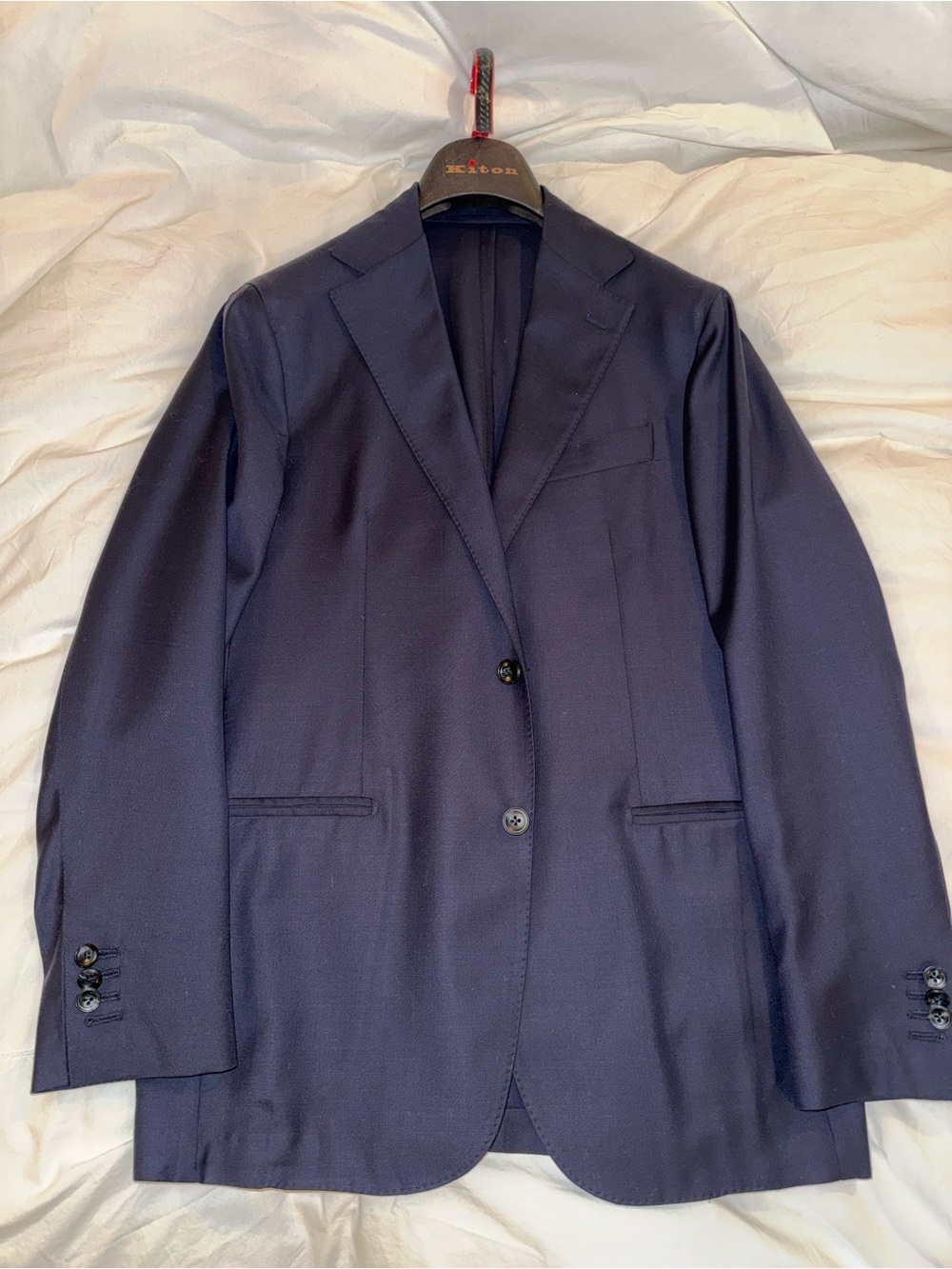 Kiton Navy Classic Single-Breasted Blazer